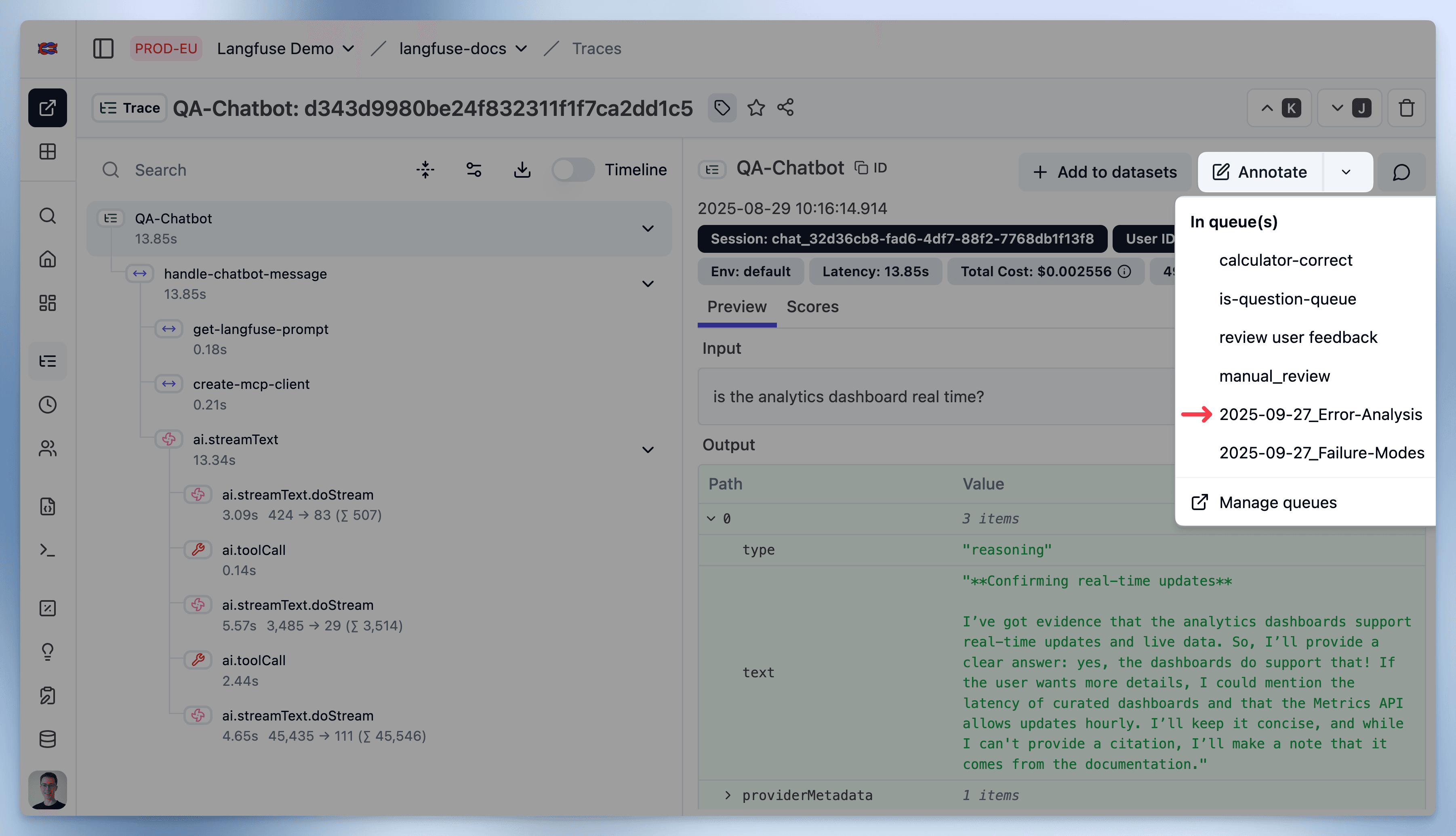 Add to Annotation Queue